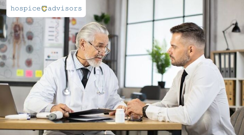 man consulting with doctor man consulting with doctor